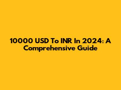 10000 USD To INR In 2024: A Comprehensive Guide