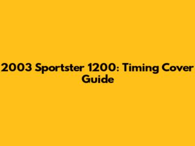 2003 Sportster 1200: Timing Cover Guide