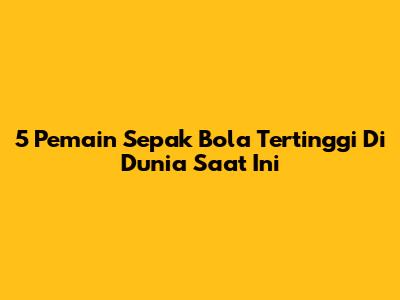 5 Pemain Sepak Bola Tertinggi Di Dunia Saat Ini