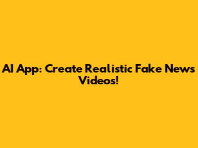 AI App: Create Realistic Fake News Videos!