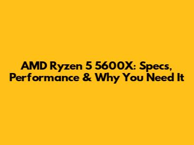 AMD Ryzen 5 5600X: Specs, Performance & Why You Need It