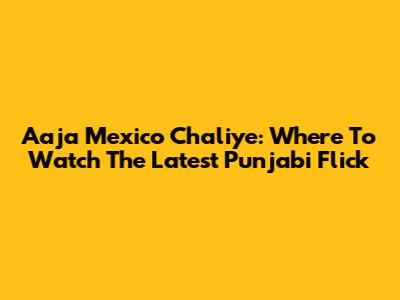 Aaja Mexico Chaliye: Where To Watch The Latest Punjabi Flick