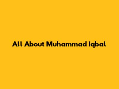 All About Muhammad Iqbal