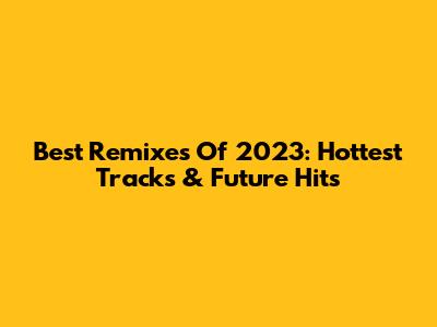 Best Remixes Of 2023: Hottest Tracks & Future Hits