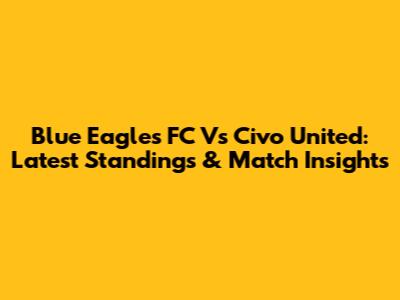Blue Eagles FC Vs Civo United: Latest Standings & Match Insights