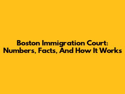 Boston Immigration Court: Numbers, Facts, And How It Works
