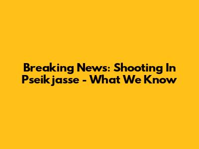Breaking News: Shooting In Pseikjasse - What We Know