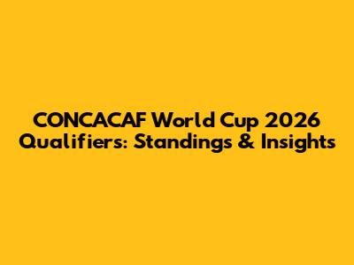 CONCACAF World Cup 2026 Qualifiers: Standings & Insights