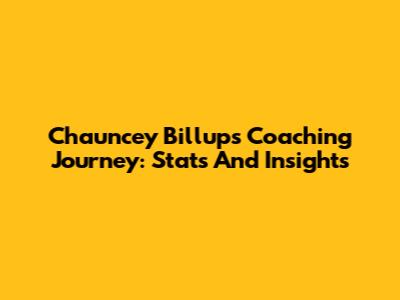 Chauncey Billups' Coaching Journey: Stats And Insights