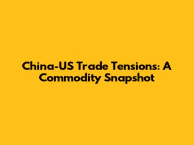 China-US Trade Tensions: A Commodity Snapshot