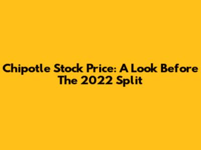 Chipotle Stock Price: A Look Before The 2022 Split