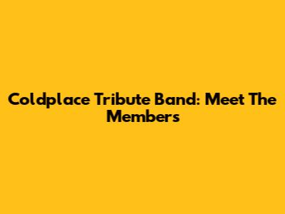 Coldplace Tribute Band: Meet The Members