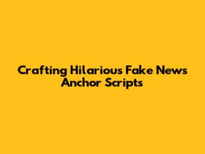 Crafting Hilarious Fake News Anchor Scripts