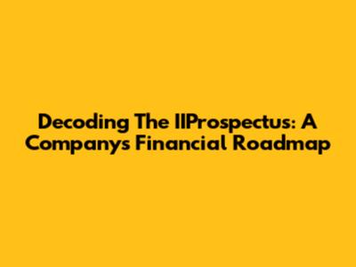 Decoding The IIProspectus: A Company's Financial Roadmap