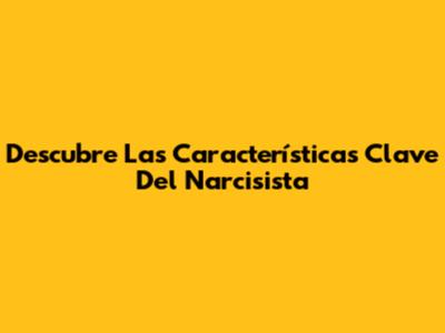 Descubre Las Características Clave Del Narcisista