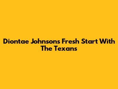 Diontae Johnson's Fresh Start With The Texans