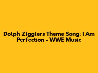 Dolph Ziggler's Theme Song: I Am Perfection - WWE Music