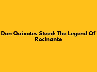 Don Quixote's Steed: The Legend Of Rocinante