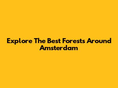 Explore The Best Forests Around Amsterdam