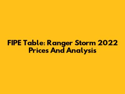 FIPE Table: Ranger Storm 2022 Prices And Analysis