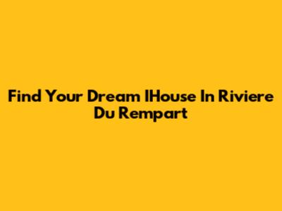 Find Your Dream IHouse In Riviere Du Rempart