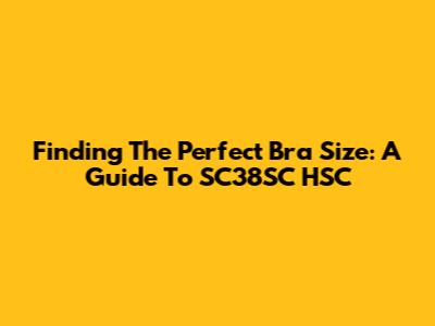 Finding The Perfect Bra Size: A Guide To SC38SC HSC