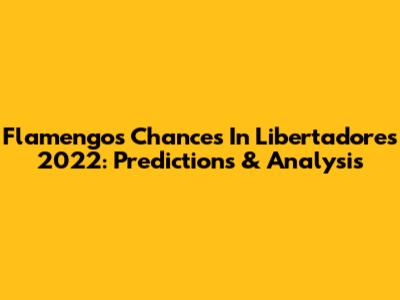 Flamengo's Chances In Libertadores 2022: Predictions & Analysis