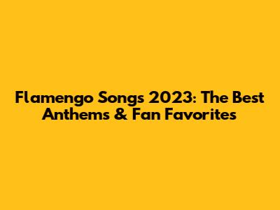 Flamengo Songs 2023: The Best Anthems & Fan Favorites