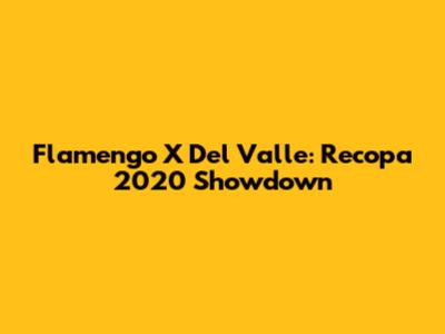 Flamengo X Del Valle: Recopa 2020 Showdown