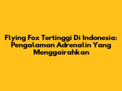 Flying Fox Tertinggi Di Indonesia: Pengalaman Adrenalin Yang Menggairahkan