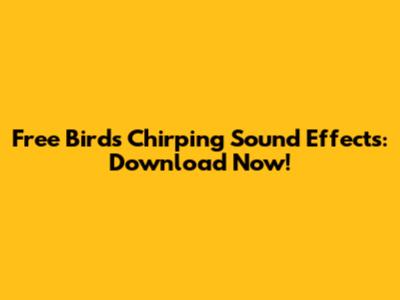 Free Birds Chirping Sound Effects: Download Now!