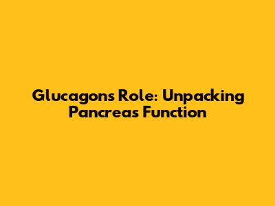 Glucagon's Role: Unpacking Pancreas Function