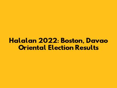 Halalan 2022: Boston, Davao Oriental Election Results