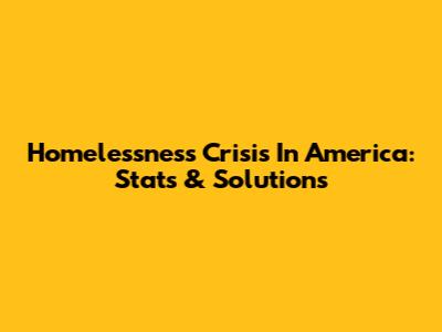 Homelessness Crisis In America: Stats & Solutions