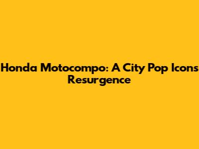 Honda Motocompo: A City Pop Icon's Resurgence