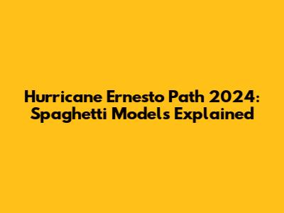 Hurricane Ernesto Path 2024: Spaghetti Models Explained