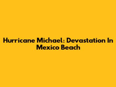 Hurricane Michael: Devastation In Mexico Beach