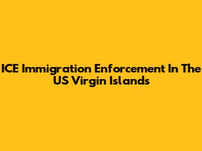 ICE Immigration Enforcement In The US Virgin Islands