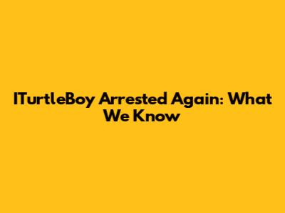 ITurtleBoy Arrested Again: What We Know