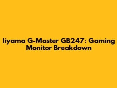 Iiyama G-Master GB247: Gaming Monitor Breakdown