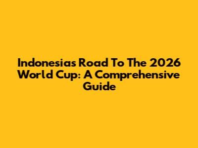 Indonesia's Road To The 2026 World Cup: A Comprehensive Guide