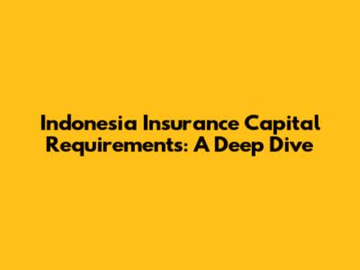Indonesia Insurance Capital Requirements: A Deep Dive