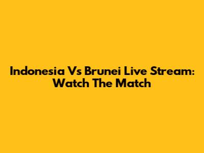 Indonesia Vs Brunei Live Stream: Watch The Match