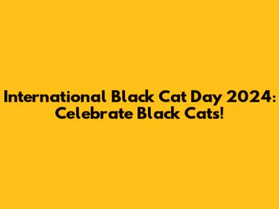 International Black Cat Day 2024: Celebrate Black Cats!
