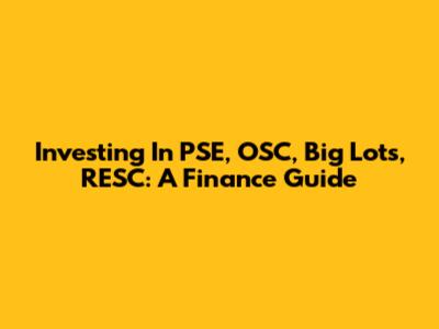 Investing In PSE, OSC, Big Lots, RESC: A Finance Guide