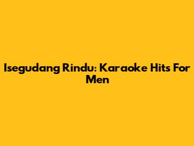 Isegudang Rindu: Karaoke Hits For Men