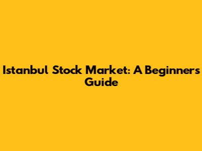 Istanbul Stock Market: A Beginner's Guide
