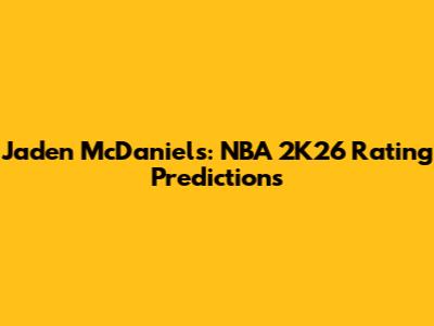 Jaden McDaniels: NBA 2K26 Rating Predictions