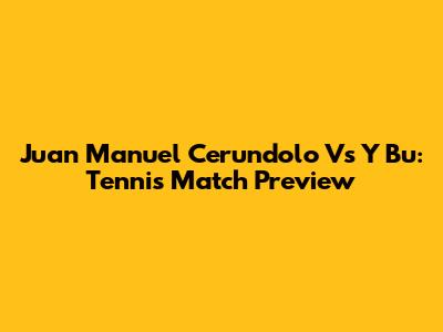 Juan Manuel Cerundolo Vs Y Bu: Tennis Match Preview