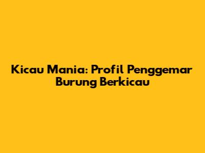 Kicau Mania: Profil Penggemar Burung Berkicau